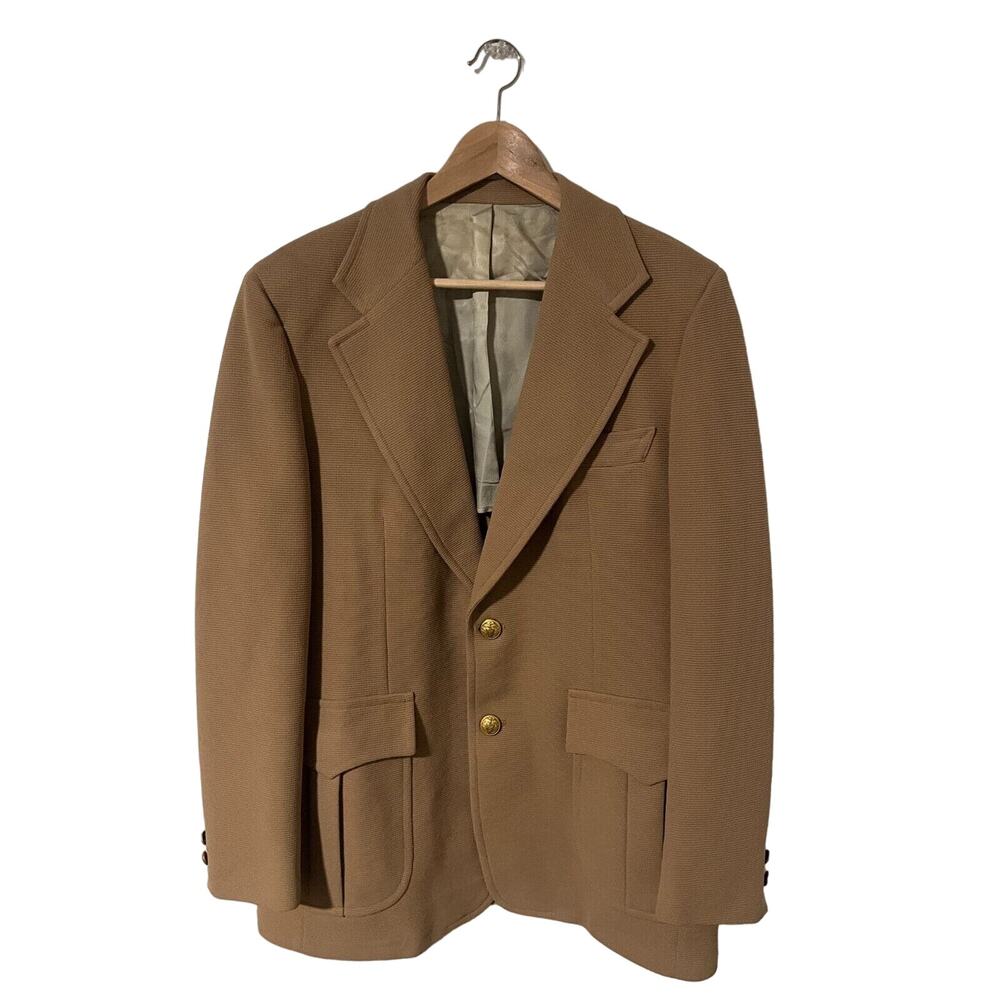 Stanley Blacker Harris Mens Medium Tweed Brown Herringbone Jacket Blazer